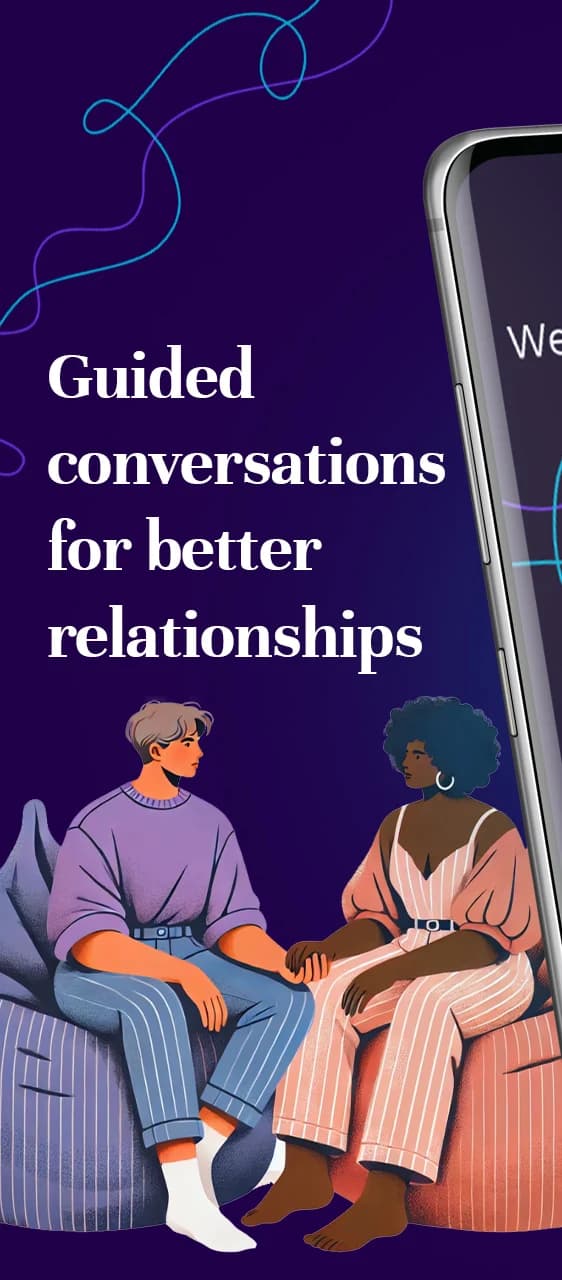 Relatable guided conversations marketing screen